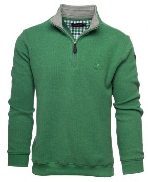 Sweat col zip uni VERT