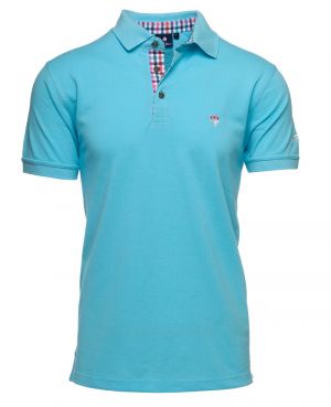 Short sleeve PIQUE polo-shirt, BLUE