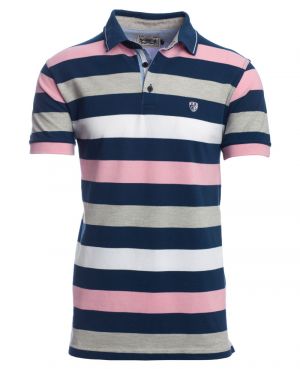 pink and blue polo shirt