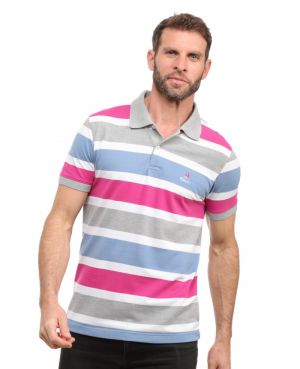 Striped Multicolor Polo - Summer Comfort in Cotton and Polyester