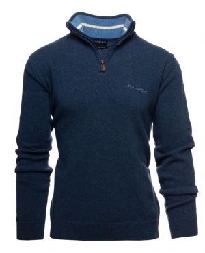 PULL CAMIONNEUR en laine BLEU DENIM