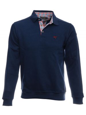 Polo manches longues, molletonn 3XL - 4XL MARINE