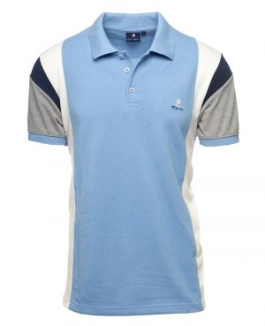 Blue Striped Piqu Polo  - Made in Portugal