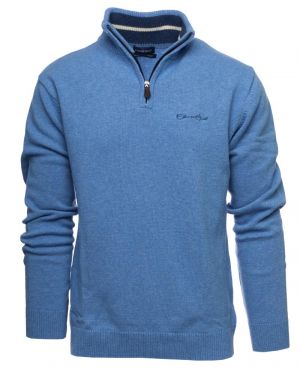 BLUE wool TRUCKER SWEATER