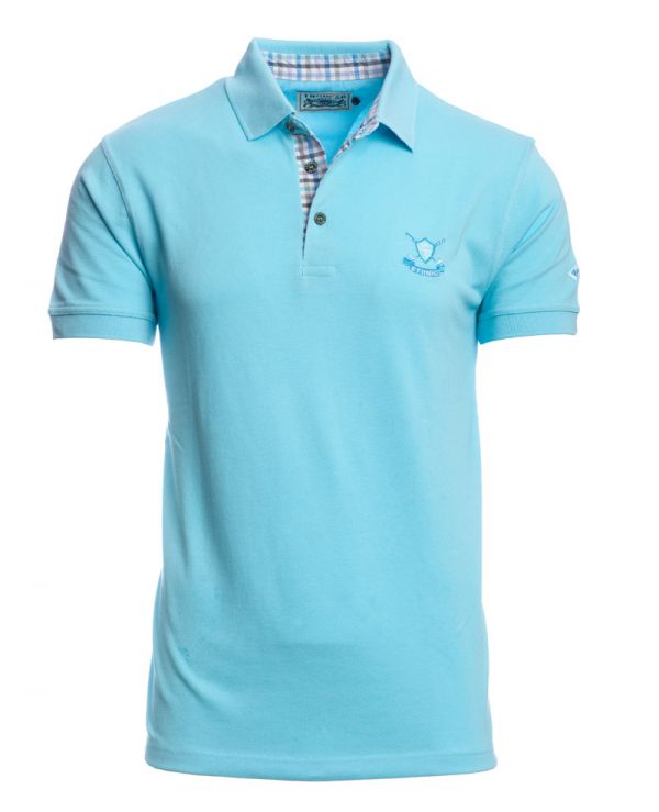 Men's polo, pique, short sleeves, size 3XL 4XL aqua light blue / Short ...