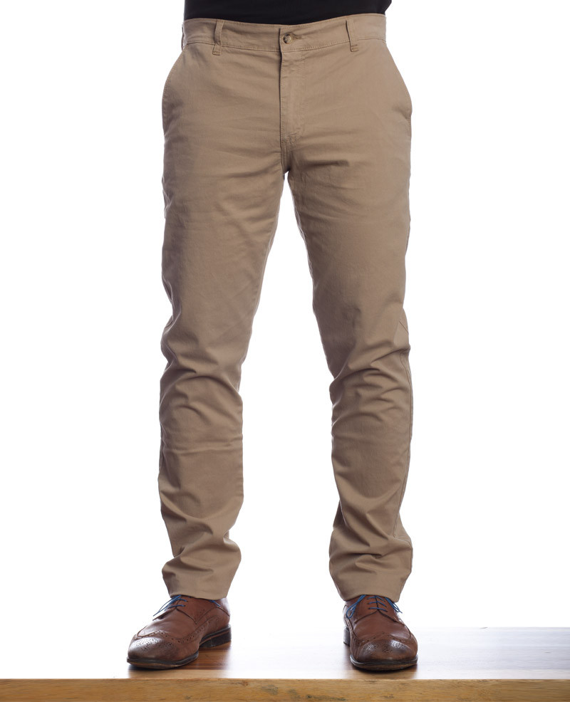 Pantalon homme en toile coton elasthane poches italiennes chino BEIGE /  PRIX GIVRÉS — Ethnic Blue