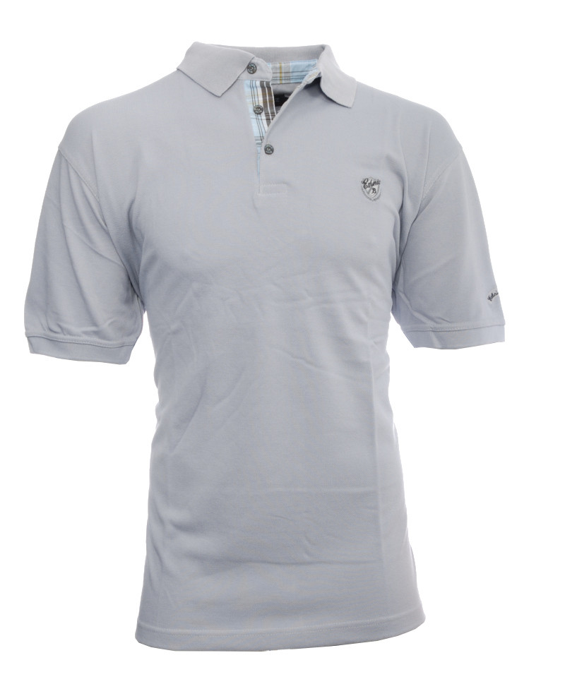 Men's polo, pique, short sleeves, size 3XL 4XL grey — Ethnic Blue