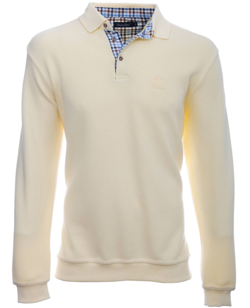 light yellow polo shirt