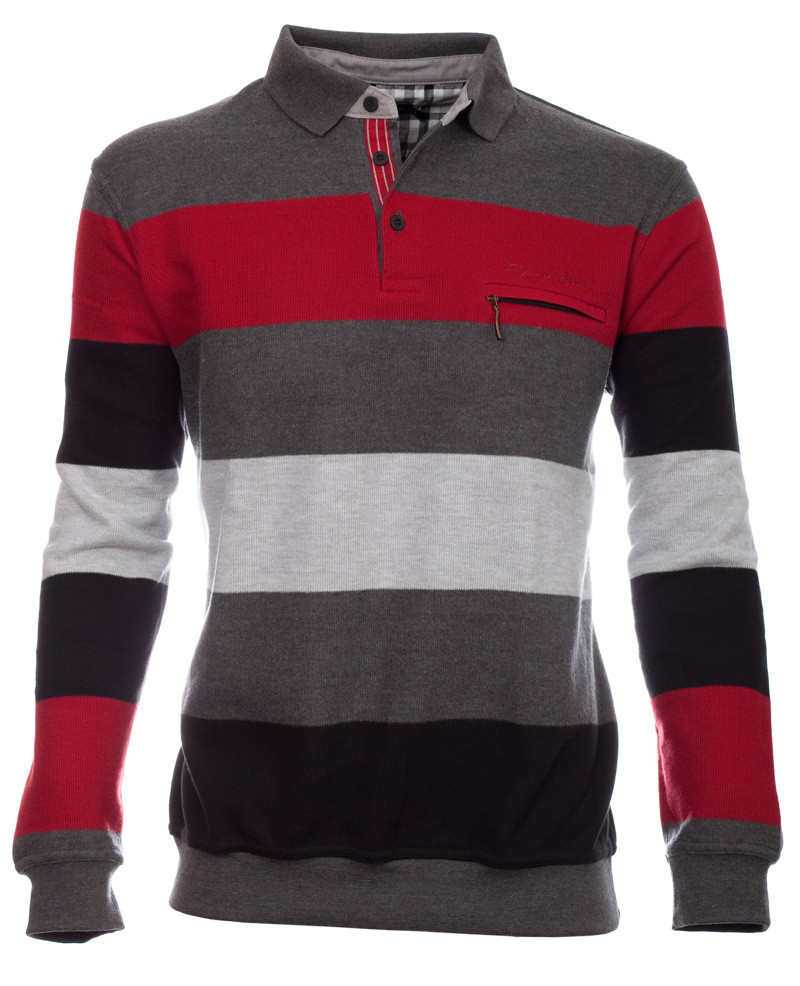 black and red polo long sleeve