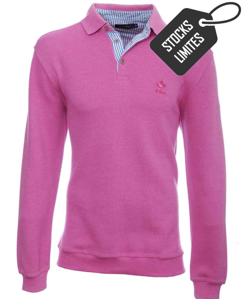 pink long sleeve polo